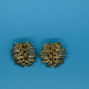 India Hicks Gold Leaf Earrings with Black Details